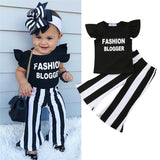 Lindo  Conjunto Bebê - Tops T Shirt + Calças Sino
