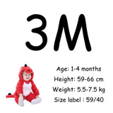 Linda Fantasia de Dinossauro - Bebê Menina Menino